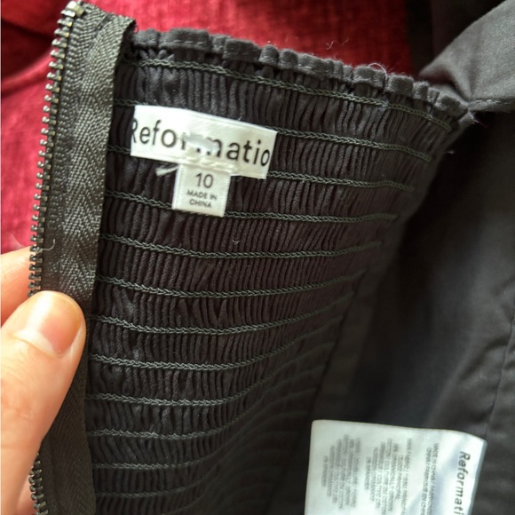 Reformation Barry Top - Black Puff Sleeve Cotton Cropped Blouse - Picture 6 of 6